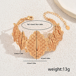Eleganti bracciali in ottone con maglie a forma di fiore per donna&nbsp;MX4840
