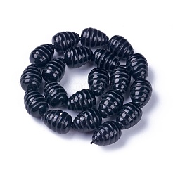 Natürlich gefärbte und erhitzte schwarze Onyxperlenstränge&nbsp;G-G263-M4-06