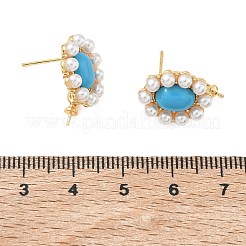 Fornituras para pendientes de perlas de imitación de latón y plástico ABS&nbsp;KK-C172-14B-G