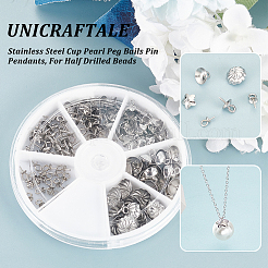 112 stücke 6 arten 304 & 201 edelstahl tasse perle peg kautionen pin anhänger&nbsp;STAS-UN0055-23