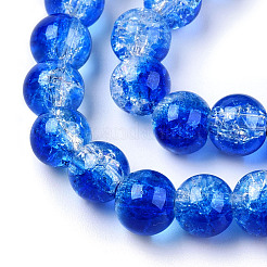 Perles de verre transparentes craquelées à cuire&nbsp;DGLA-T003-01C-03
