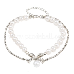 Einreihiges Armband aus einer Legierung mit Mikropavé-Fassung aus klaren Zirkonia und Schleifenmuster für Damen&nbsp;AL-CBA3C8B-08P