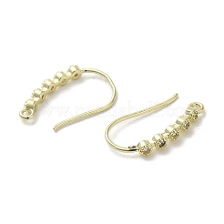 Micro ottone spianare zirconi orecchino ganci&nbsp;KK-C048-13I-G