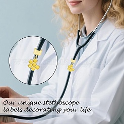 10 pendentif décoratif en forme de stéthoscope en alliage émaillé&nbsp;HJEW-SW00243