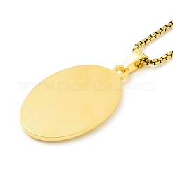 Collier pendentif vierge marie en acier inoxydable avec chaînes de boîte pour les femmes&nbsp;LS-NJEW-E066-01G