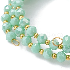 Braccialetto stile avvolgente con perline di vetro rondelle&nbsp;BJEW-JB09965-04