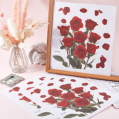 Selbstklebende dekorative Aufkleber aus PVC mit Rosen&nbsp;DIY-WH20031-045