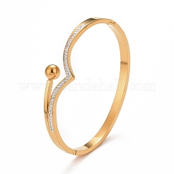 Armreif mit Kristall-Strass-Welle&nbsp;BJEW-G648-04G