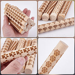 Prägestab aus Holz&nbsp;DIY-WH0504-892