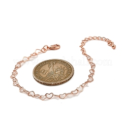 Coeur en laiton lien bracelets pour les femmes&nbsp;BJEW-G735-07RG
