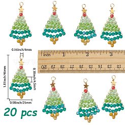 20 Stück Glasanhänger mit Weihnachtsmotiv&nbsp;FIND-SC0020-39