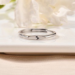 Bagues réglables en argent sterling rhodié 925&nbsp;RJEW-S397-01P-05