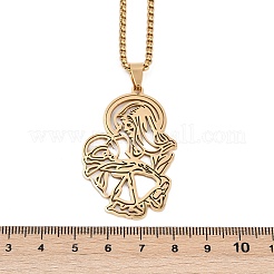 201 colliers pendentifs en acier inoxydable&nbsp;LS-NJEW-K283-09G