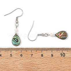 Ohrhänger aus Paua-Muschel und Perle&nbsp;EJEW-JE07289