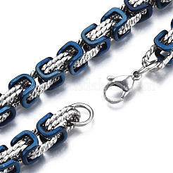 Ionenplattierung (IP) zweifarbige 201 Edelstahl-Kettenarmbänder&nbsp;BJEW-S057-94A