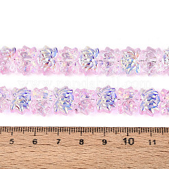 Perles de verre transparentes galvanisées avec peinture de cuisson&nbsp;EGLA-N020-04E