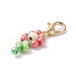 Décorations de pendentif de fleurs en perles de verre&nbsp;HJEW-JM00729