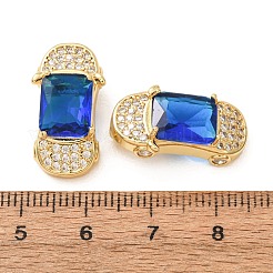 Pendentifs en laiton pavé de zircons cubiques bleus&nbsp;CU-CBADD64-15G