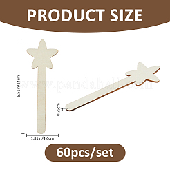 60 Stück unbehandelter Holzsternstab&nbsp;DIY-FH0011-02