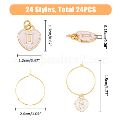 2 Sets 2 Farben Herz mit Konstellation Legierung Emaille Weinglas Charms Sets&nbsp;AJEW-FH0004-70