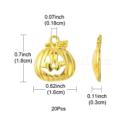 20pcs pendentifs en alliage de citrouille d'halloween jack-o'-lantern&nbsp;TIBEP-YW0001-43G