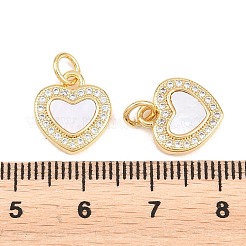 Colgantes de circonita cúbica transparente con micropavé de latón para el día de San Valentín&nbsp;ZIRC-F148-12D-G
