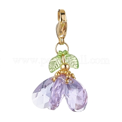 Decorazioni pendenti in vetro con fiori&nbsp;HJEW-MZ00262
