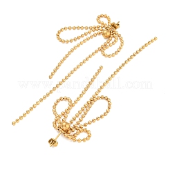 Ohrstecker mit Kugelkette aus 304 Edelstahl im Bohème-Stil für Damen&nbsp;EJEW-G407-01G