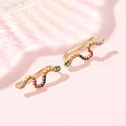 Latón micro pavimenta circonio cúbico aretes&nbsp;KK-CBAA351-16G-02