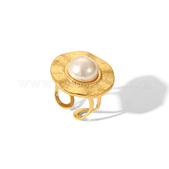 Set di orecchini a bottone rotondi in acciaio inossidabile 304 in stile cinese vintage e anelli a polsino per donna&nbsp;ZU7314-1