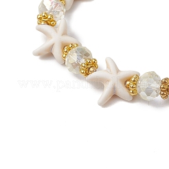 Stretch-Armbänder aus synthetischen Türkisperlen für Damen&nbsp;BJEW-JB11574-03