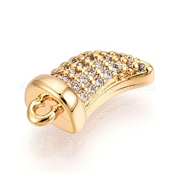 Messing micro pave klare zirkonia anhänger&nbsp;KK-T075-04G
