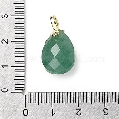 Pendentifs en forme de larme à facettes en aventurine verte naturelle&nbsp;KK-D021-03E-G