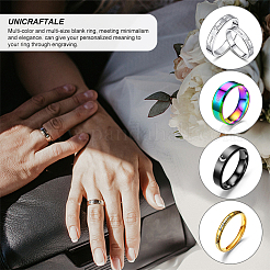 18 anillo de dedo de banda ancha de acero inoxidable de 9 estilos para mujeres y hombres&nbsp;RJEW-UN0002-53M