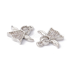 Placage de crémaillère en laiton micro pavé breloques en zircone cubique claire&nbsp;KK-G433-14P