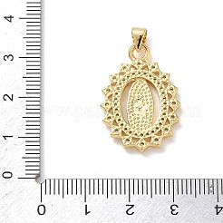 Religiöse Messinganhänger mit Mikropavé-Fassung aus klaren Zirkonia&nbsp;KK-L268-020G-02