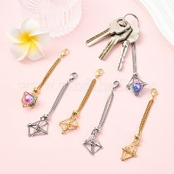 6 pz 2 colori 304 acciaio inossidabile macramè sacchetto pendente decorazioni&nbsp;HJEW-YW00203