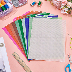 10 Stück 10-farbige Kunststoff-Leinwandblätter zum Sticken&nbsp;DIY-AR0004-72