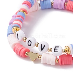 Set di bracciali fatti a mano con perline in argilla polimerica&nbsp;BJEW-TA00043-03