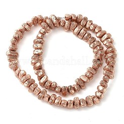 Fili di perle di roccia lavica naturale elettrodeposta&nbsp;G-L606-D02-01E
