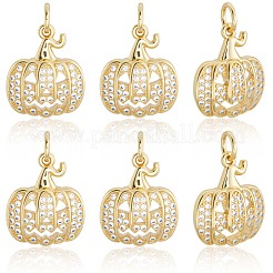 6 pendentif d'Halloween en laiton et zircone cubique&nbsp;ZIRC-BBC0003-41