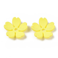 Capuchons de perles acryliques opaques de style caoutchouté&nbsp;ACRP-T010-02B