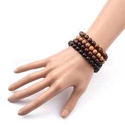 Unisex Naturholz Perlen Stretch Armbänder Sets&nbsp;X-BJEW-JB05463