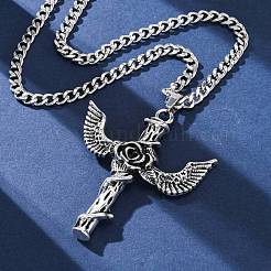 Colliers pendentif viking en alliage de zinc de style tibétain&nbsp;NJEW-Z062-01AS-04