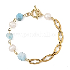 Bracelets en chaîne de perles et pépites de pierres précieuses naturelles mélangées&nbsp;BJEW-JB14436