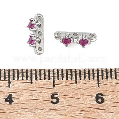 Abstandshalter aus Messing mit magentafarbenem Zirkonia-Pavé und einem Loch&nbsp;KK-C172-05P