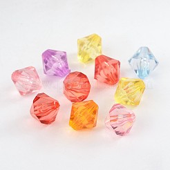 Facettierte Bicone transparente Acryl-Perlen&nbsp;DBB16MM