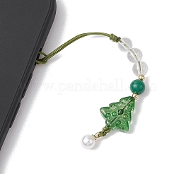 Messingglas mit natürlichem Quarzkristall und Handybändern aus natürlicher weißer Jade&nbsp;HJEW-JM02288