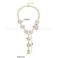 Boho-Y-Halsketten aus buntem emailliertem Sonnenblumen-Edelstahl (304) für Damen&nbsp;WGB3238-02