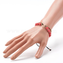 Handgemachte Fimo Perlen Nylonfaden geflochtene Perlenarmbänder&nbsp;BJEW-JB06626